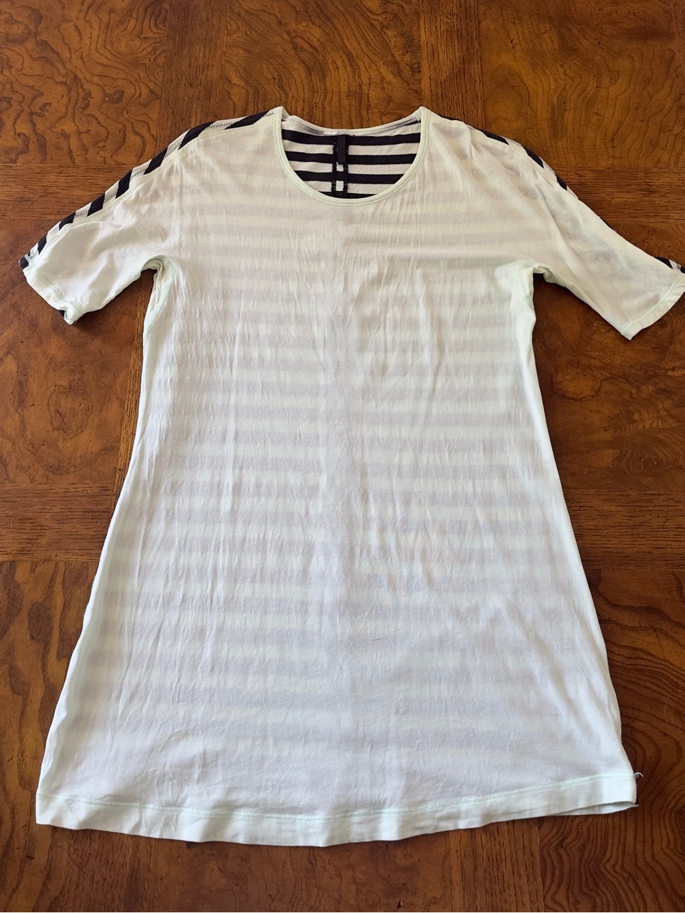Lululemon Devotion Short Sleeve Tee Mint Moment Sea Stripe Mint Moment Black